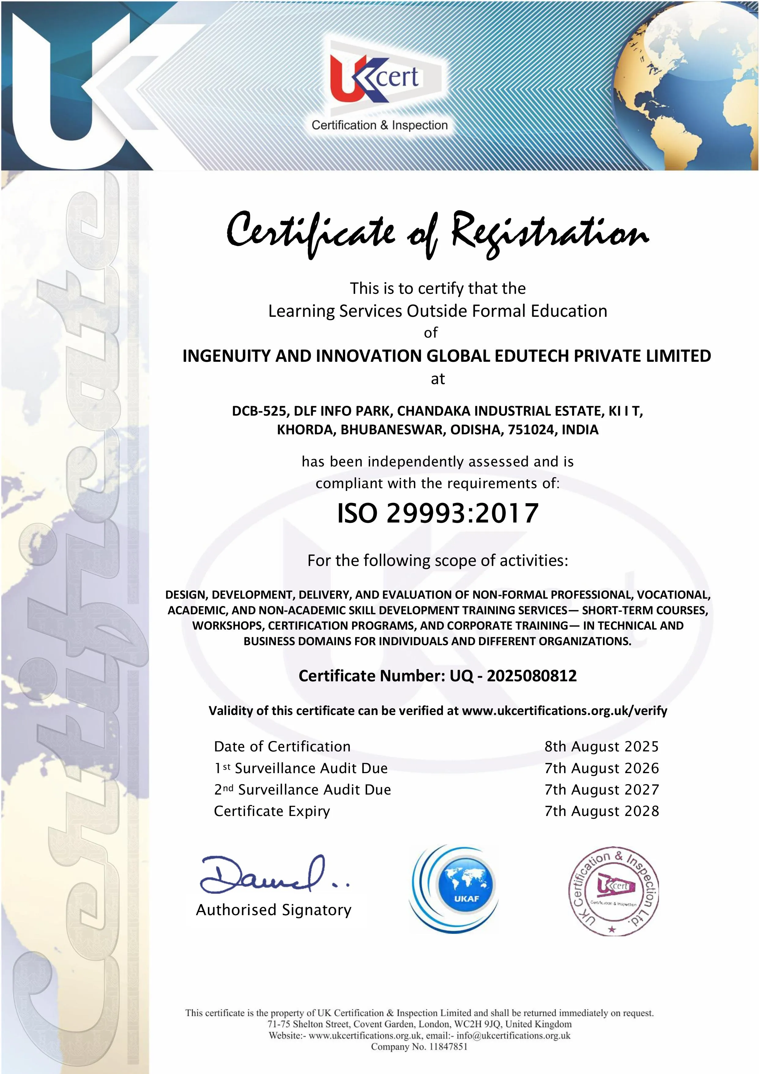 Research Achievement Certificate